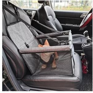 Dog Car Seat Bed Seat Protector w/Harness, bowl Mesh Fabric German BLACK NEW